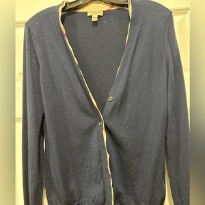 A beautiful navy blue Burberry cardigan